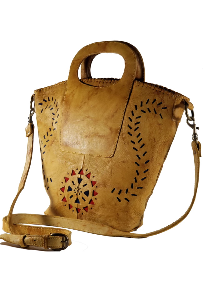 (image for) Amarillo Soft Leather Bucket Cross Body Bag